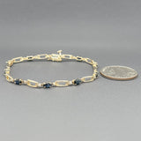 Estate 14K Y Gold 2.80cttw Sapphire & 0.06cttw H/I1 Diamond Bracelet - Walter Bauman Jewelers