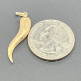 Estate 14K Y Gold 29x6.2mm Italian Horn Charm - Walter Bauman Jewelers