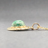 Estate 14K Y Gold 3.25ct Emerald Cabochon Pendant - Walter Bauman Jewelers