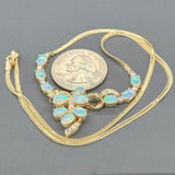 Estate 14K Y Gold 3.36cttw White Opal & 0.37cttw G/SI1-2 Diamond Necklace - Walter Bauman Jewelers