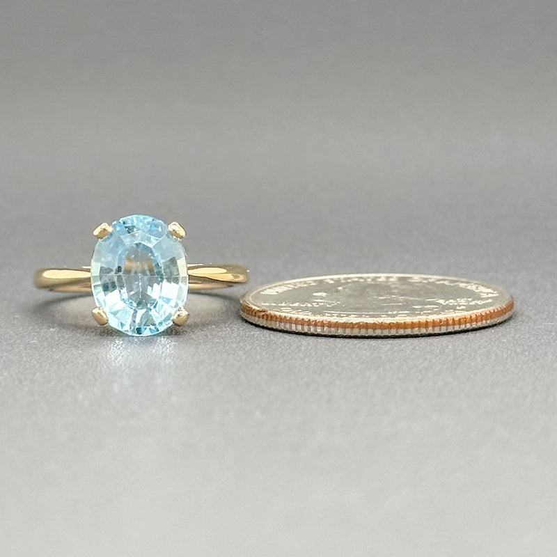 Estate 14K Y Gold 3.47ct Blue Topaz Cocktail Ring - Walter Bauman Jewelers
