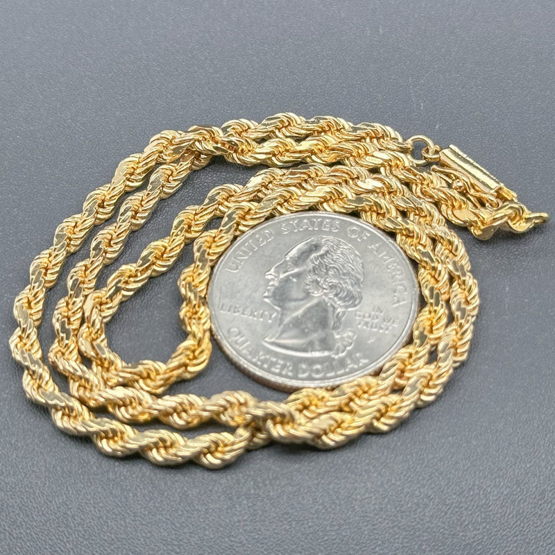 Estate 14K Y Gold 3.68mm Rope 16” Chain - Walter Bauman Jewelers