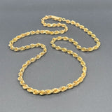 Estate 14K Y Gold 3.68mm Rope 16” Chain - Walter Bauman Jewelers