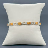 Estate 14K Y Gold 4.20cttw Citrine & 0.06cttw H-I/SI2 Diamond Bracelet - Walter Bauman Jewelers