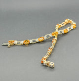 Estate 14K Y Gold 4.20cttw Citrine & 0.06cttw H-I/SI2 Diamond Bracelet - Walter Bauman Jewelers