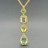 Estate 14K Y Gold 4.25cttq Quartz, 0.77ct Peridot, & 0.01ct H/SI1 Diamond Pendant - Walter Bauman Jewelers