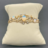 Estate 14K Y Gold 4.42cttw Opal & 0.40cttw G-H/SI1-2 Diamond Bracelet - Walter Bauman Jewelers