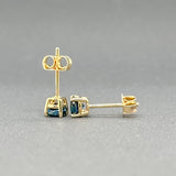 Estate 14K Y Gold 4mm 0.60cttw Sapphire Stud Earrings - Walter Bauman Jewelers