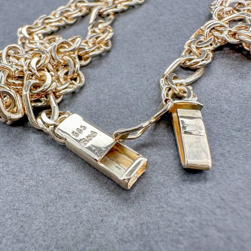 Estate 14K Y Gold 5.04mm Fancy Double Figaro 22" Chain - Walter Bauman Jewelers