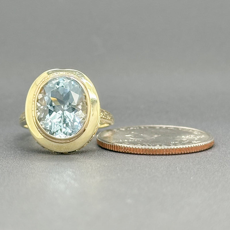 Estate 14K Y Gold 5.13ct Aquamarine Cocktail Ring - Walter Bauman Jewelers