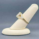 Estate 14K Y Gold 5.96ct White Topaz & 0.10cttw H-I/SI1-2 Diamond Ring - Walter Bauman Jewelers