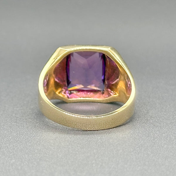 Estate 14K Y Gold 6.43ct Color Changing Lab-Created Sapphire Ring - Walter Bauman Jewelers