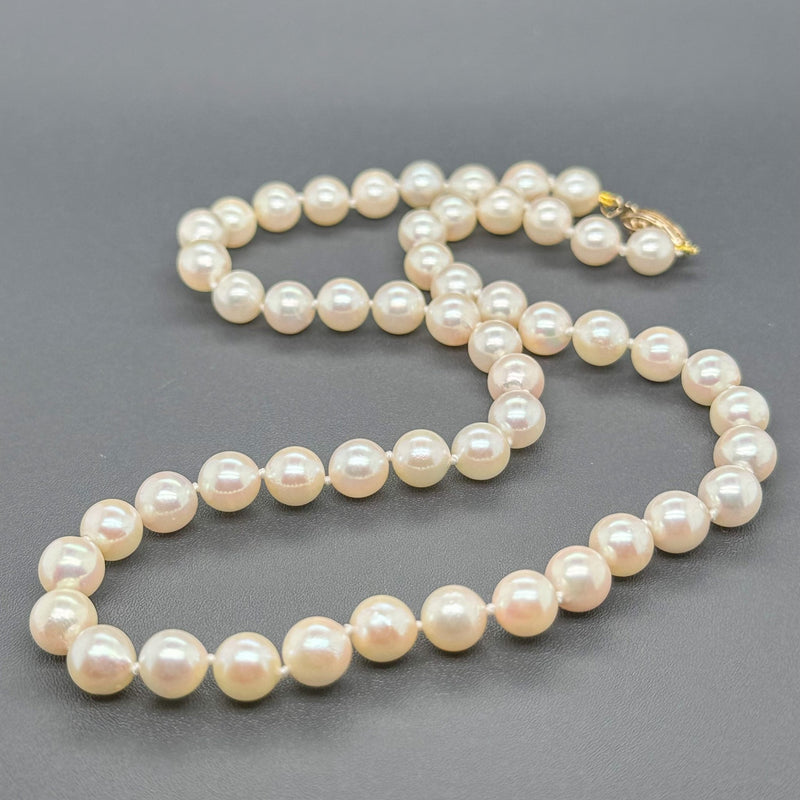 Estate 14K Y Gold 6.5-7mm Akoya Pearl 16" Necklace - Walter Bauman Jewelers