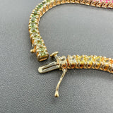 Estate 14K Y Gold 6.80cttw Multicolor Sapphire Tennis Bracelet - Walter Bauman Jewelers