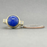 Estate 14K Y Gold 7.41ct Lapis Lazuli & 0.08cttw G-H/SI1-2 Diamond Cocktail Ring - Walter Bauman Jewelers