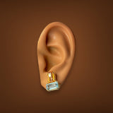 Estate 14K Y Gold 7.44cttw Blue Topaz & Citrine Earrings - Walter Bauman Jewelers