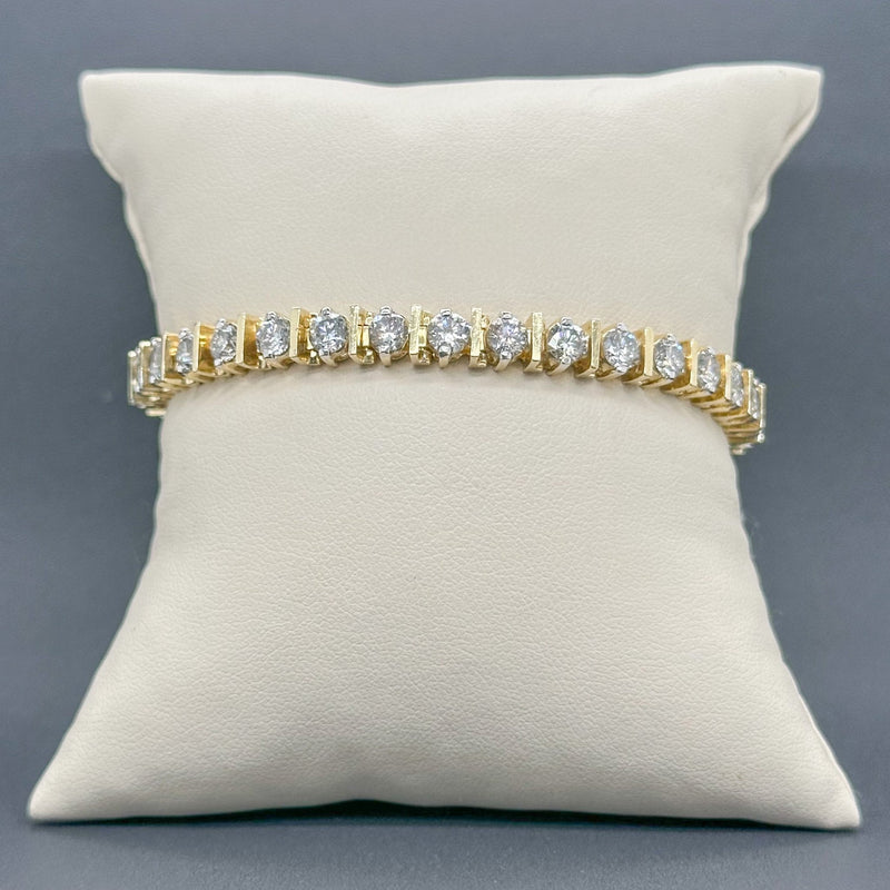 Estate 14K Y Gold 8.02cttw I-J/SI1-2 Diamond Tennis Bracelet - Walter Bauman Jewelers