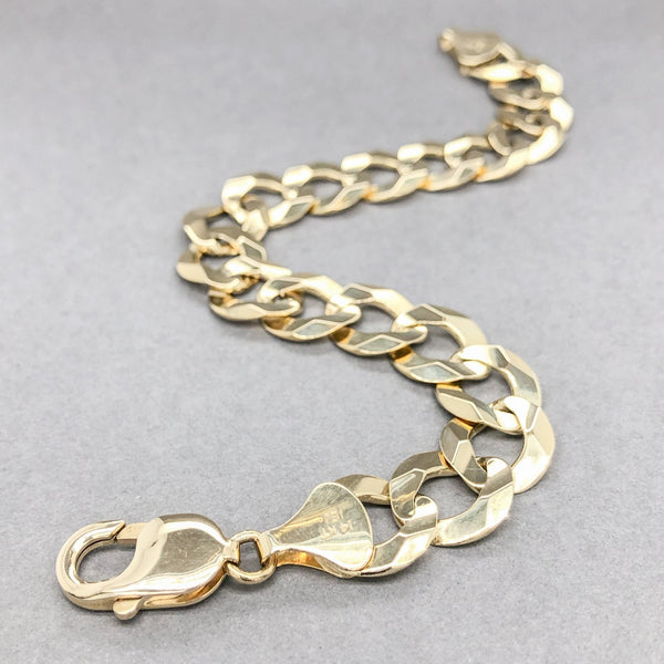 Estate 14K Y Gold 8.25” 12mm Concave Curb Link Chain Bracelet - Walter Bauman Jewelers