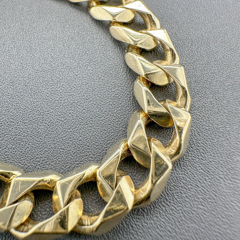 Estate 14K Y Gold 8.7mm Curb Link Chain Bracelet - Walter Bauman Jewelers
