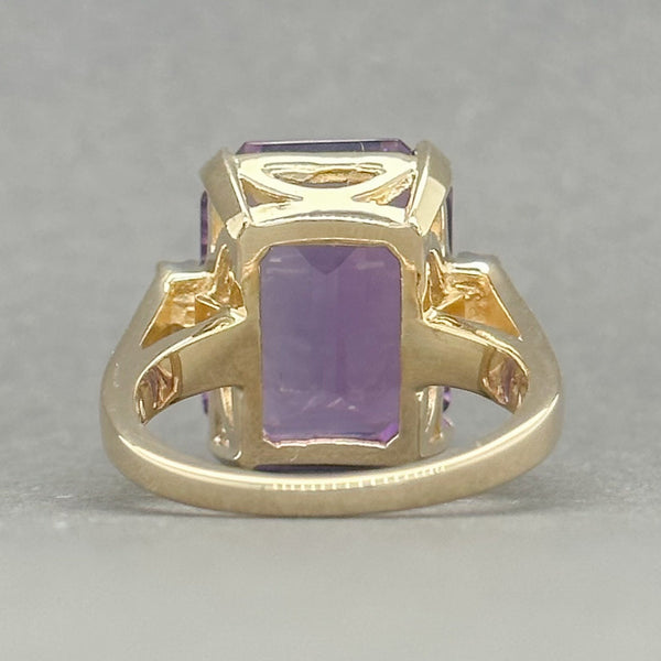 Estate 14K Y Gold 9.76ct Amethyst & 0.14cttw H-I/VS2 Diamond Cocktail Ring - Walter Bauman Jewelers