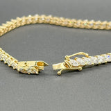 Estate 14K Y Gold 9.90cttw CZ Marquise Tennis Bracelet - Walter Bauman Jewelers