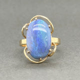 Estate 14K Y Gold Blue Opal Cocktail Ring - Walter Bauman Jewelers