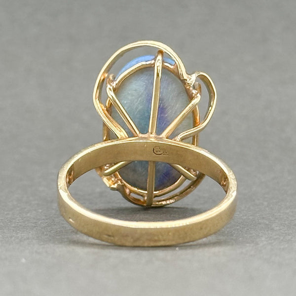 Estate 14K Y Gold Blue Opal Cocktail Ring - Walter Bauman Jewelers