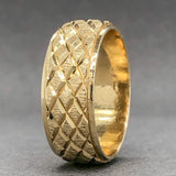 Estate 14K Y Gold Crosshatch Engraved 7.55mm Wedding Band - Walter Bauman Jewelers