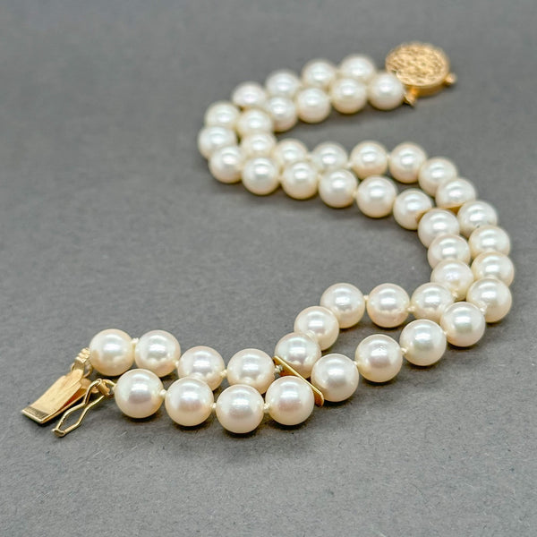 Estate 14K Y Gold Double Strand 6-6.3mm Akoya Pearl Bracelet - Walter Bauman Jewelers