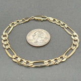Estate 14K Y Gold Figaro Chain Bracelet - Walter Bauman Jewelers