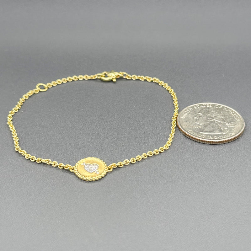 Estate 14K Y Gold G-H/SI1 Diamond Cupid’s Heart Bracelet - Walter Bauman Jewelers