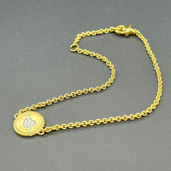 Estate 14K Y Gold G-H/SI1 Diamond Cupid’s Heart Bracelet - Walter Bauman Jewelers