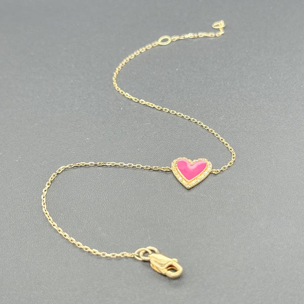 Estate 14K Y Gold Heart Bracelet - Walter Bauman Jewelers