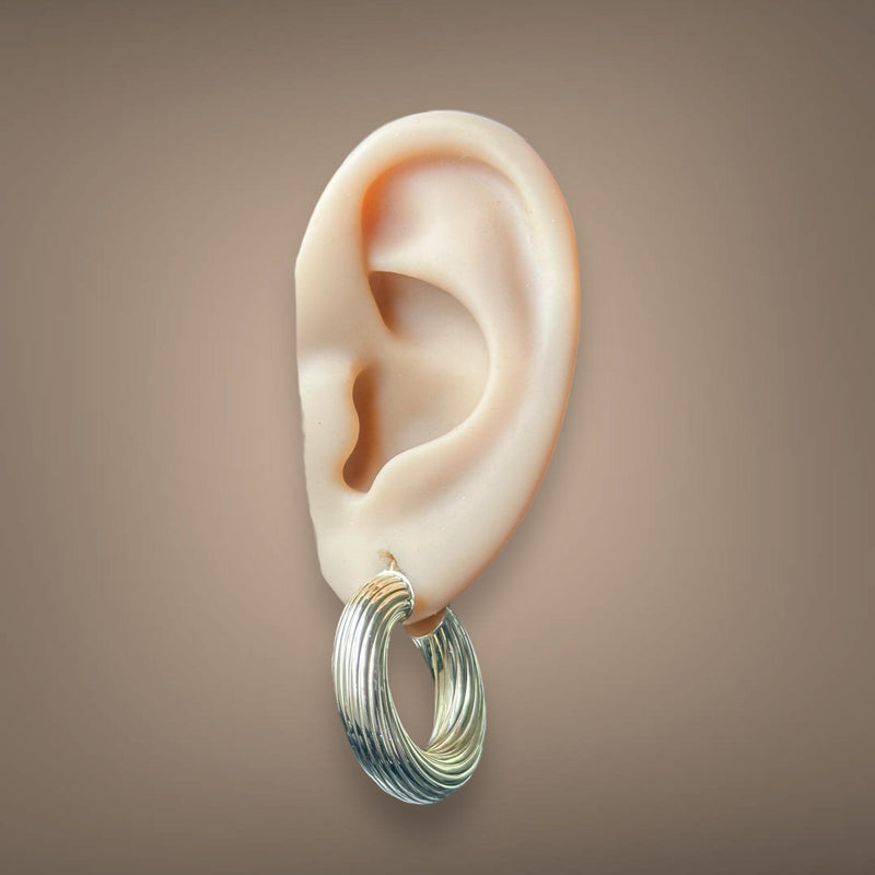 Estate 14K Y Gold Hollow 25.5mm Twisted Hoop Earrings - Walter Bauman Jewelers