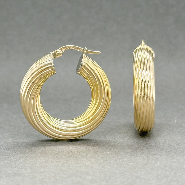 Estate 14K Y Gold Hollow 25.5mm Twisted Hoop Earrings - Walter Bauman Jewelers
