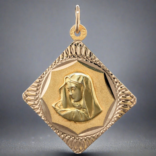Estate 14K Y Gold Large Mother Mary Pendant - Walter Bauman Jewelers