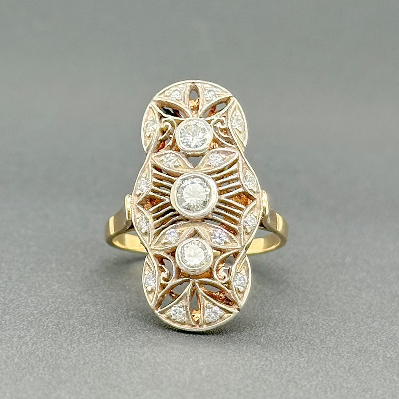 Estate 14K Y Gold SS 0.95cttw H-I/SI1-2 Diamond Cocktail Ring - Walter Bauman Jewelers