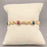 Estate 14K YG 4.52cttw Sapphire & 3.39cttw Ruby Bracelet - Walter Bauman Jewelers
