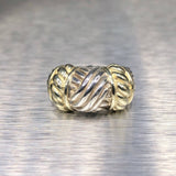 Estate 14ky & Sterling Silver Woven Ring - Walter Bauman Jewelers