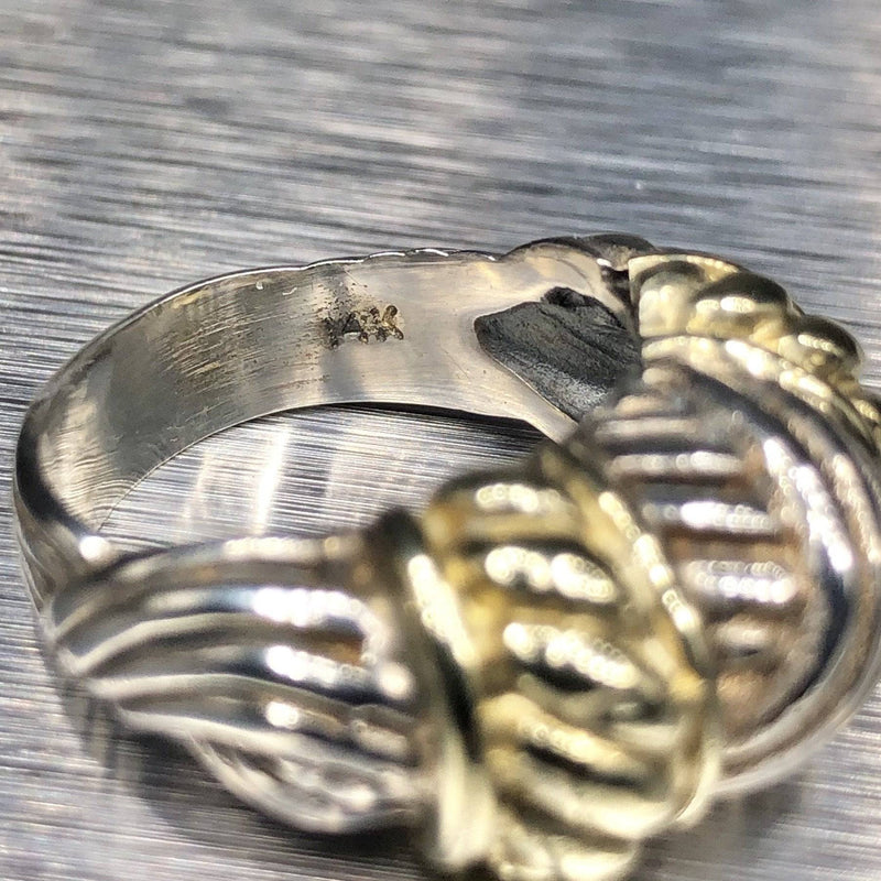 Estate 14ky & Sterling Silver Woven Ring - Walter Bauman Jewelers