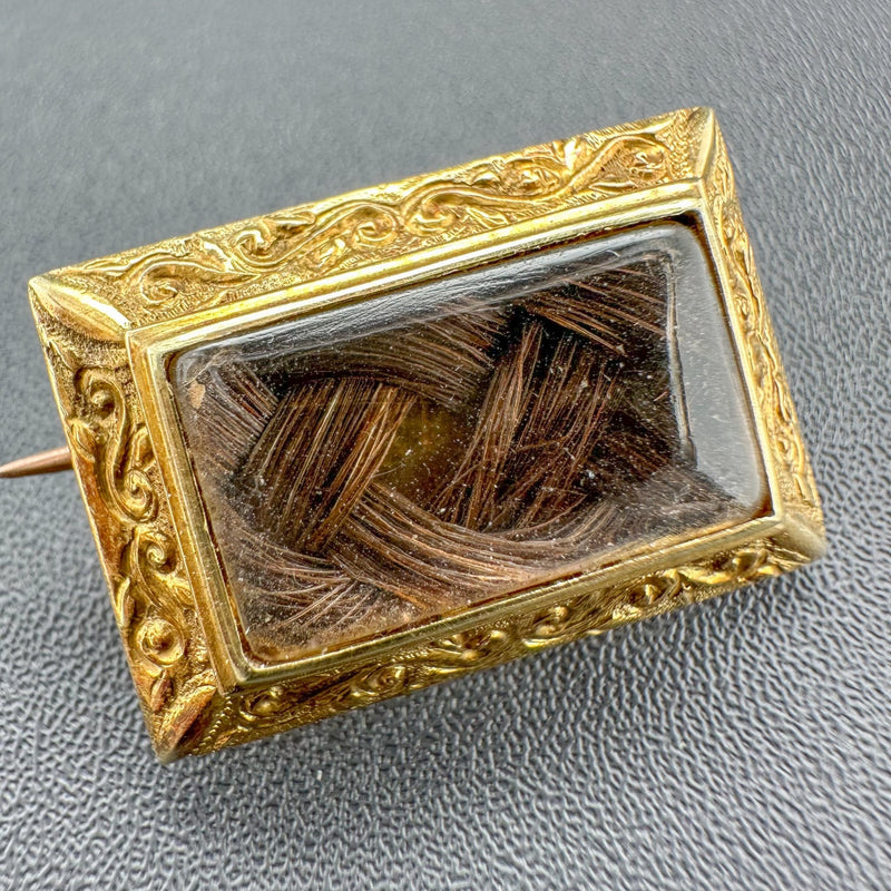 Estate 15K Y Gold Victorian Mourning Pin - Walter Bauman Jewelers