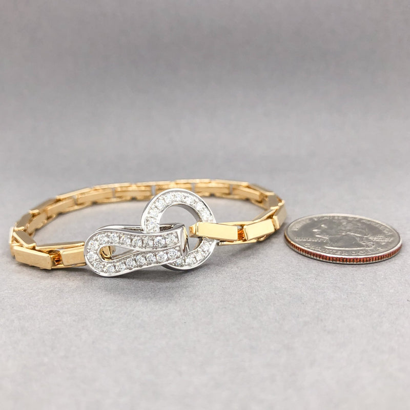 Estate 18K TT .81cttw Diamond Buckle Bracelet - Walter Bauman Jewelers
