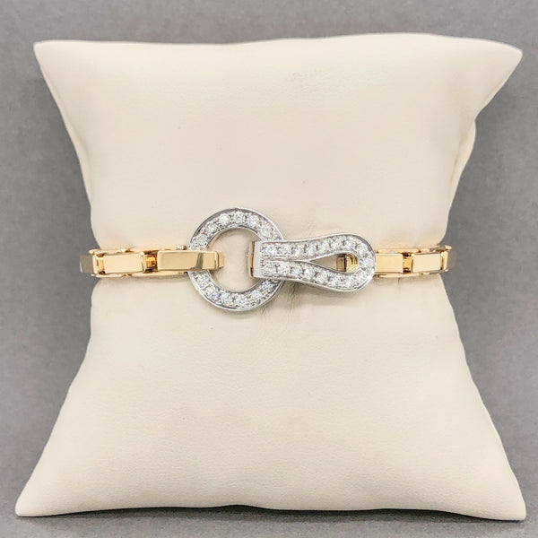 Estate 18K TT .81cttw Diamond Buckle Bracelet - Walter Bauman Jewelers