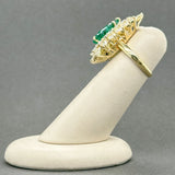 Estate 18K TT Gold 10.15cttw H-I/VS2-SI1 Diamond & 4.12ct Emerald Cocktail Ring GIA#6223922763 - Walter Bauman Jewelers
