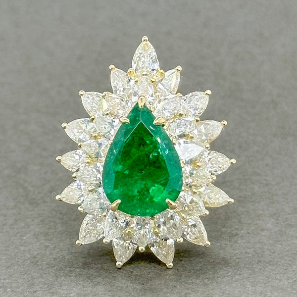 Emerald and Marquise Diamond Cocktail Ring