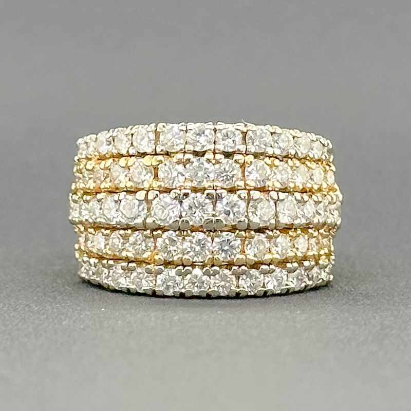 Estate 18K TT Gold 2.07cttw G-H/VS2-SI1 Diamond 5 Row Ring - Walter Bauman Jewelers