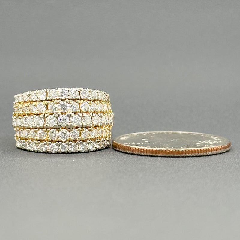 Estate 18K TT Gold 2.07cttw G-H/VS2-SI1 Diamond 5 Row Ring - Walter Bauman Jewelers