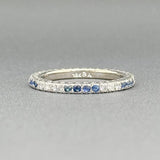 Estate 18K W Gold 0.19cttw Sapphire & 0.12cttw G-H/VS2-SI1 Diamond Eternity Ring - Walter Bauman Jewelers