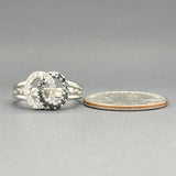 Estate 18K W Gold 0.56cttw Sapphire & 0.35cttw I-J/SI1-2 Diamond Ring - Walter Bauman Jewelers