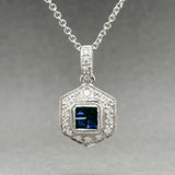 Estate 18K W Gold 0.56ctw Sapphire & 0.4ctw G-H/SI1 Diamond Pendant - Walter Bauman Jewelers